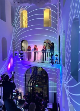 view of the light installation during the Carita event Cosi Tutti