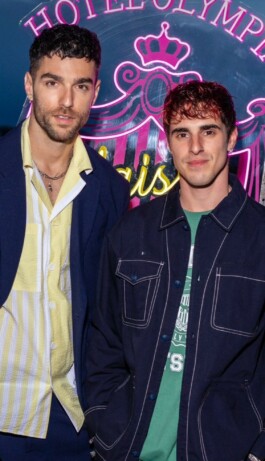 Morgan Lugo and Matthias Geerts attending the Maison Kitsuné and Olympia Le Tan dinner, produced by Cosi Tutti Cosi Tutti